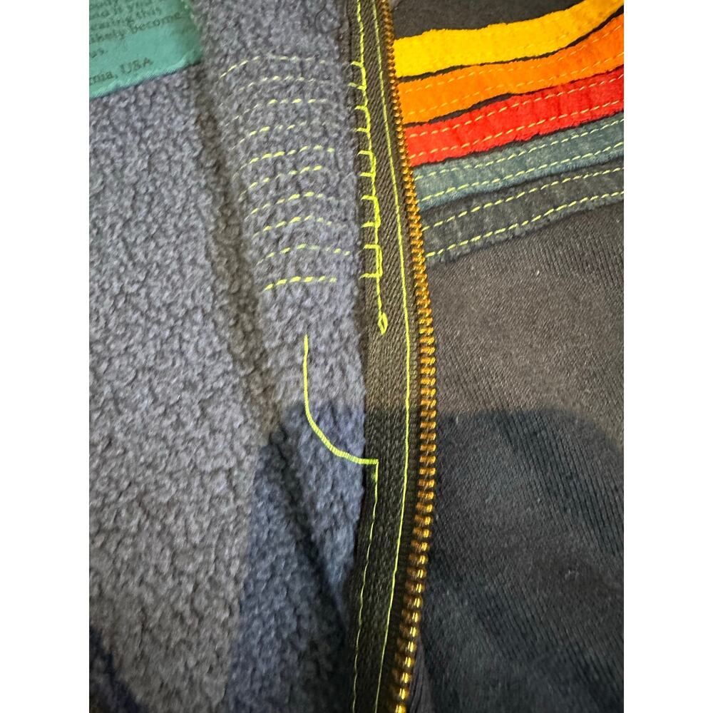 Aviator Nation 5 Stripe Zip Up Hoodie XL Blue Full Zip Sweatshirt Relaxed Vibes - Picture 4 of 12